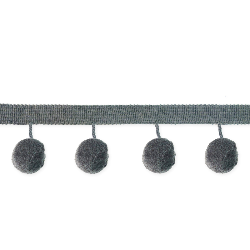 No Chintz Pom Pom Charcoal Trim